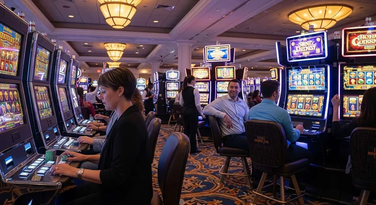 Instant Casino Persone che giocano alle slot machine in un casinò